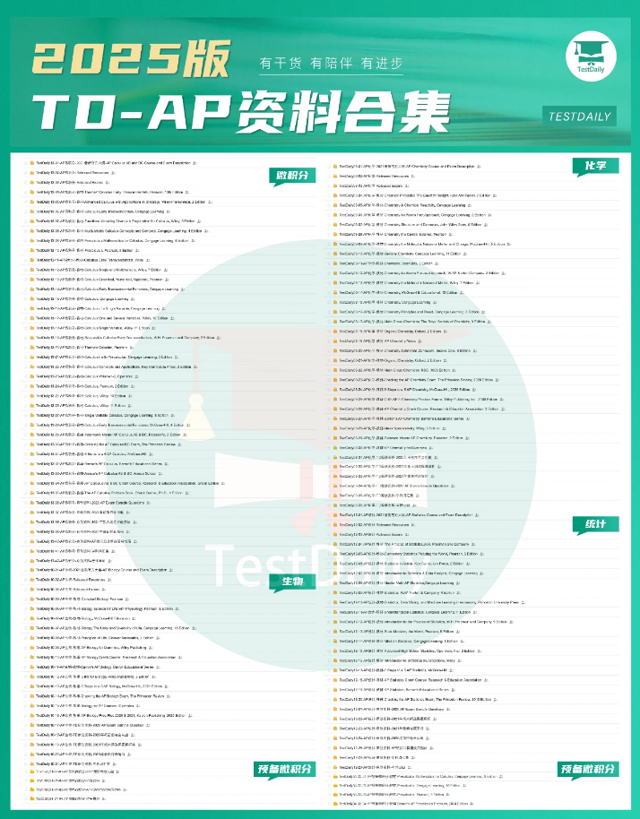 2025年 TD AP备考交流群各科资料部分预览