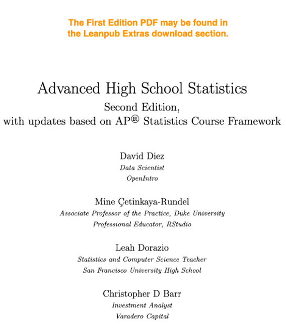 AP统计学教材Advanced High School Statistics